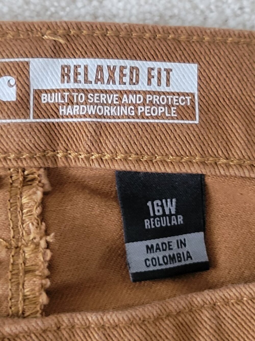 Carhartt Rugged Flex Relaxed Fit Twill Double Front Work Pant 16W Tan Womens - Picture 2 of 16